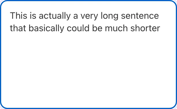 Sentence Shortener with input filled in