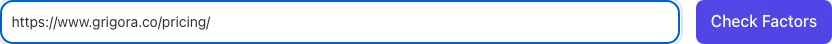 SEO Ranking Factors Checker with input filled in