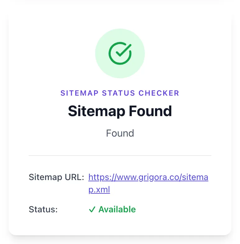 Sitemap Status Checker showing its result