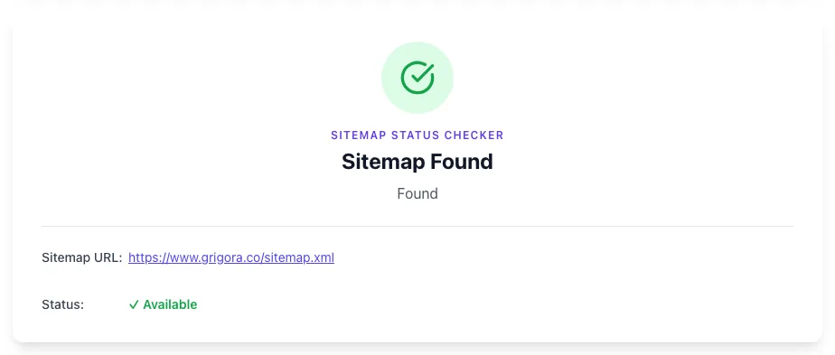 Sitemap Status Checker showing its result