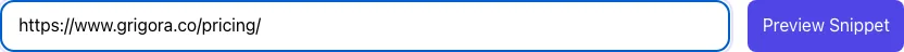 Social Snippet Checker with input filled in