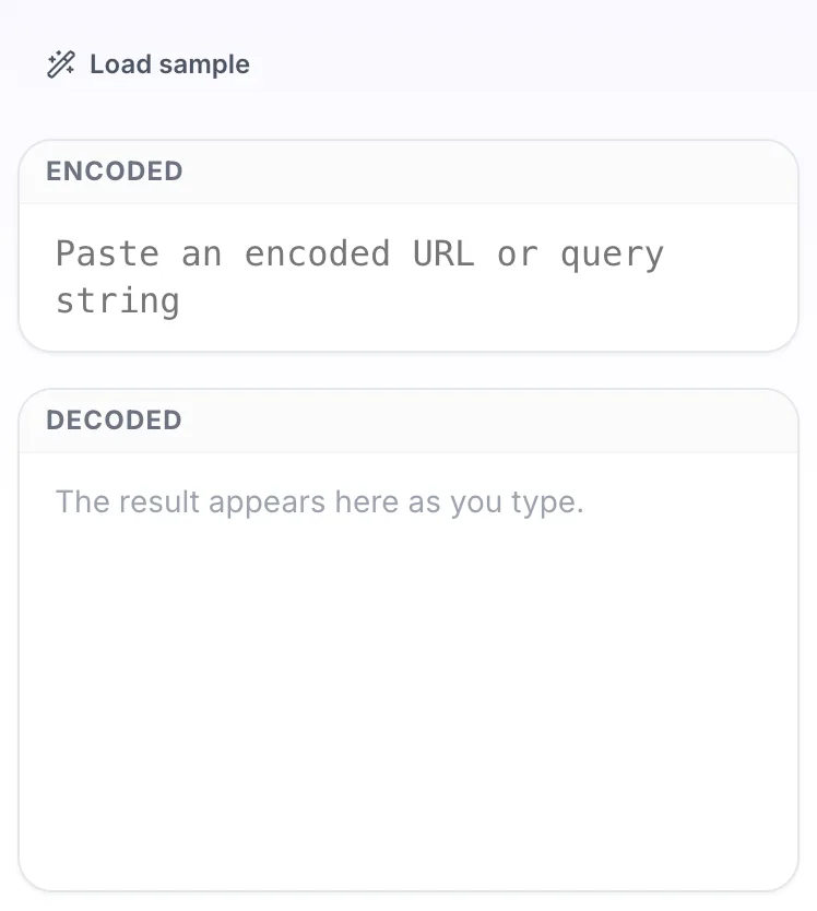 Empty URL Decoder before any input
