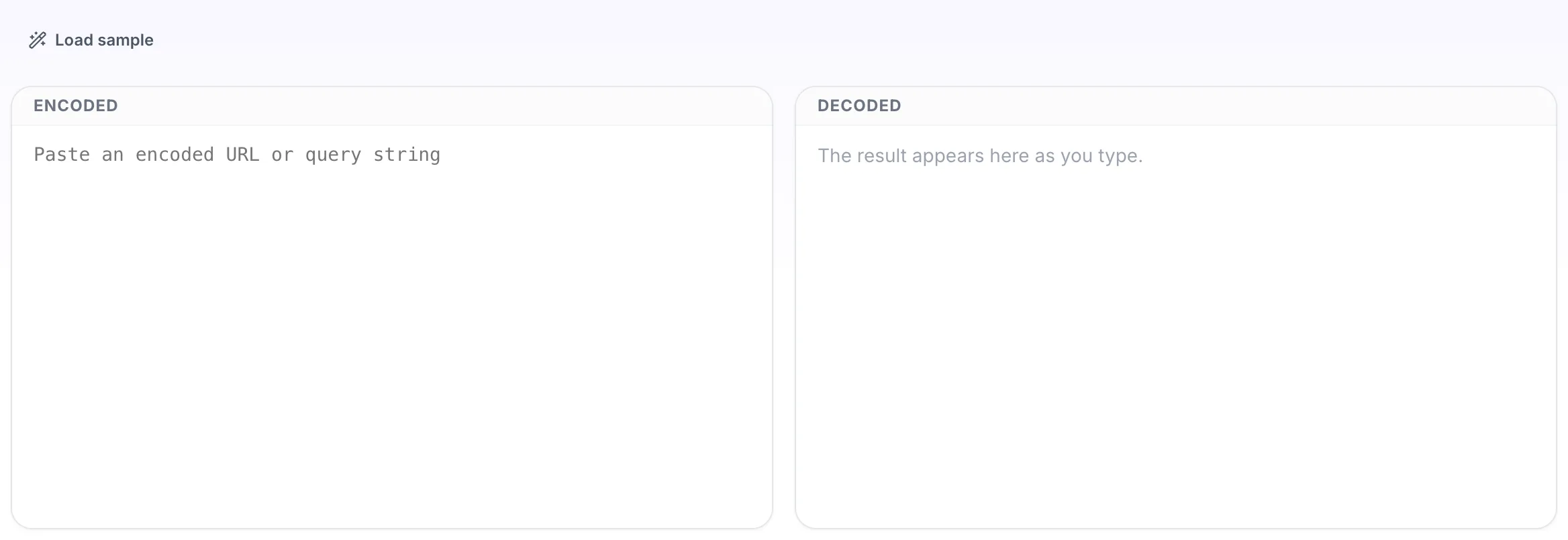 Empty URL Decoder before any input
