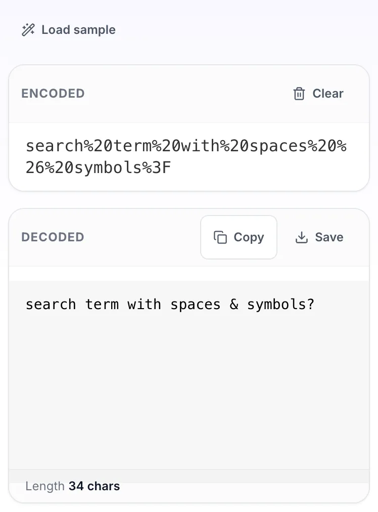 URL Decoder showing its result