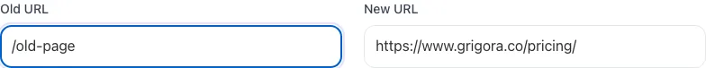 URL Redirect Generator with input filled in