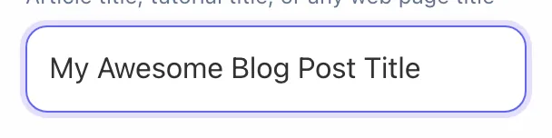 URL Slug Generator showing its result
