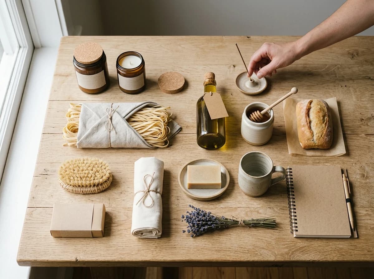 A curated flat lay of diverse wholesale products, neatly arranged for an online catalog.