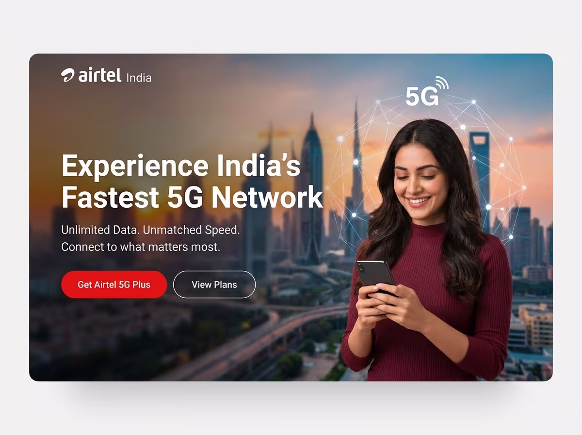 Build Airtel India Connectivity Solutions Instantly | AI Builder website preview