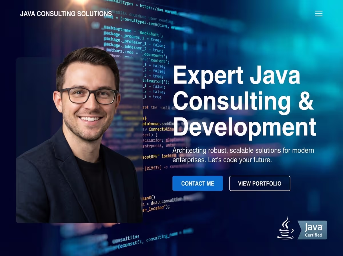 Build Java Developer Consultant Now | AI Builder website preview
