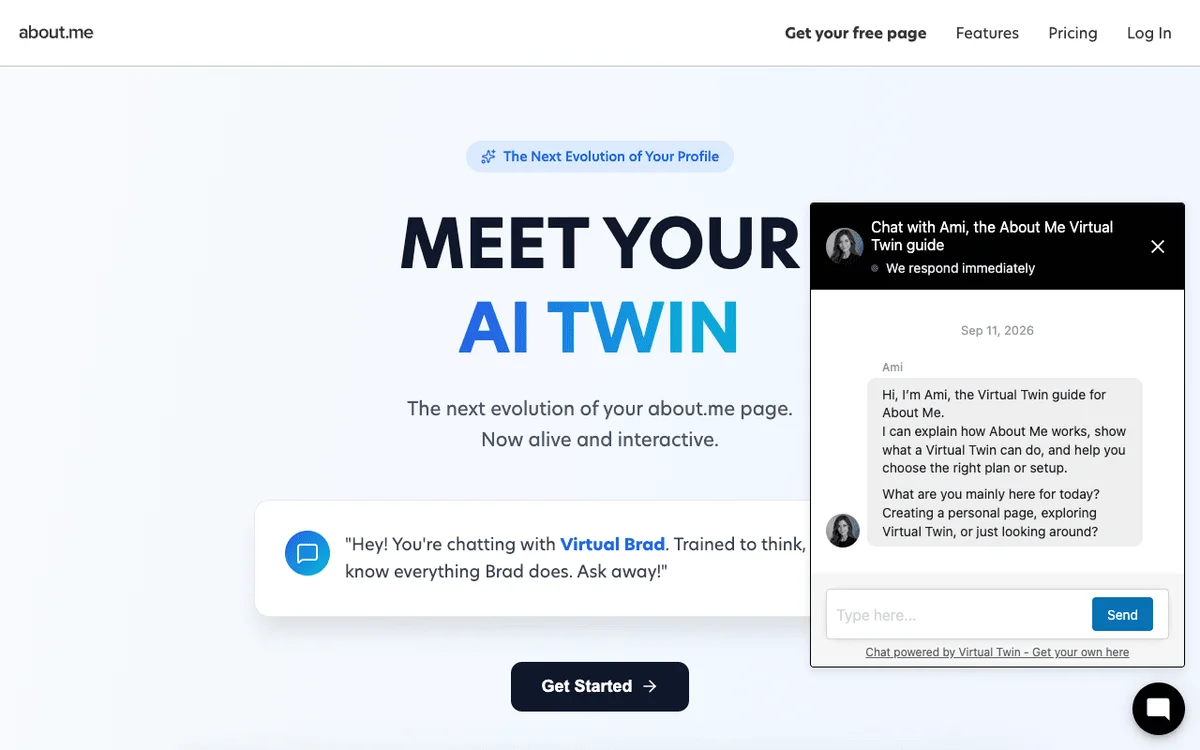 about.me homepage