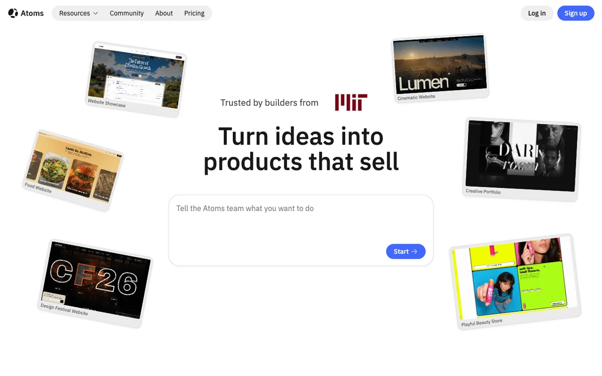 Atoms homepage