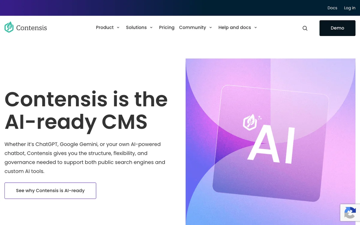 Contensis homepage