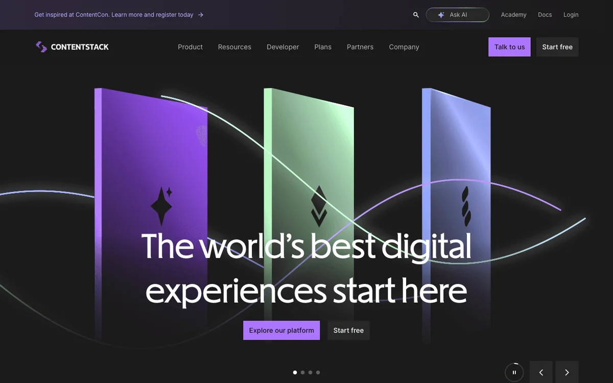 Contentstack homepage