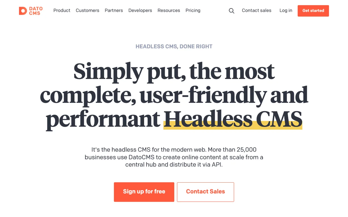 DatoCMS homepage