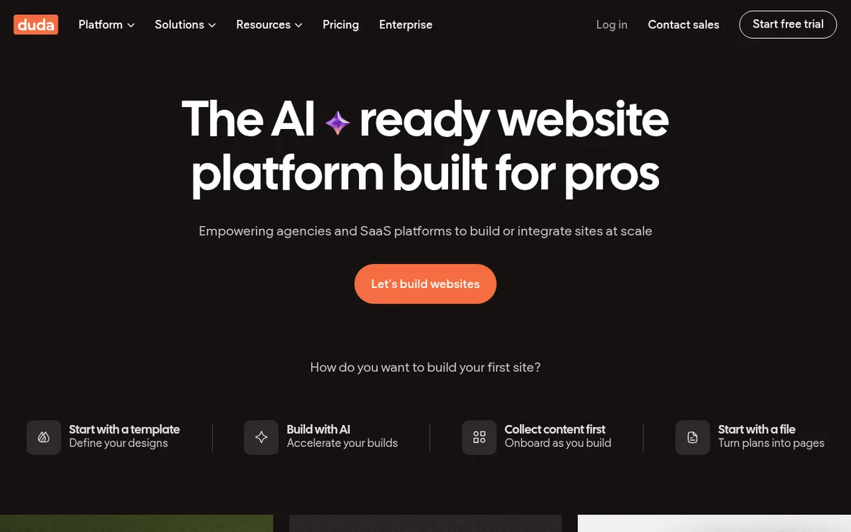 Duda homepage