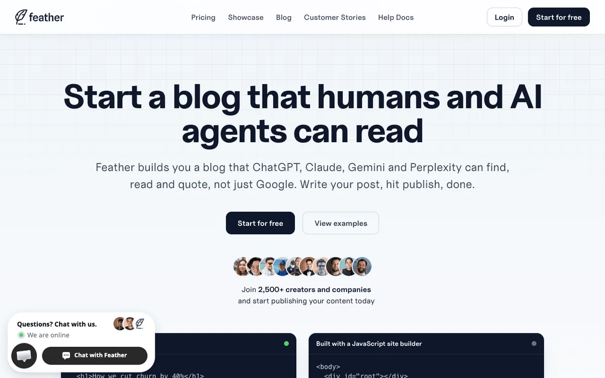 Feather homepage