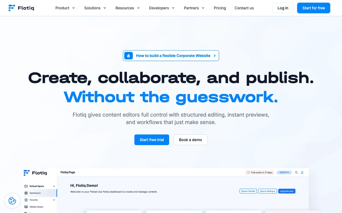 Flotiq homepage
