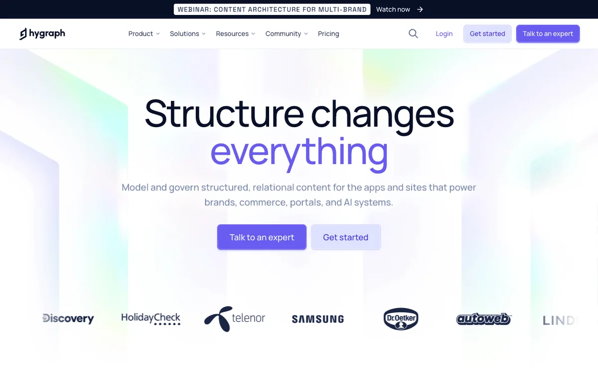 Hygraph homepage