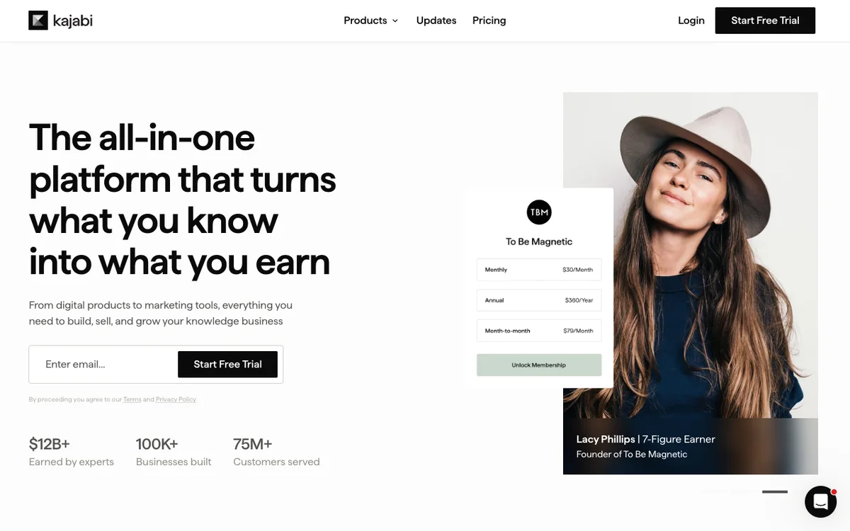 Kajabi homepage