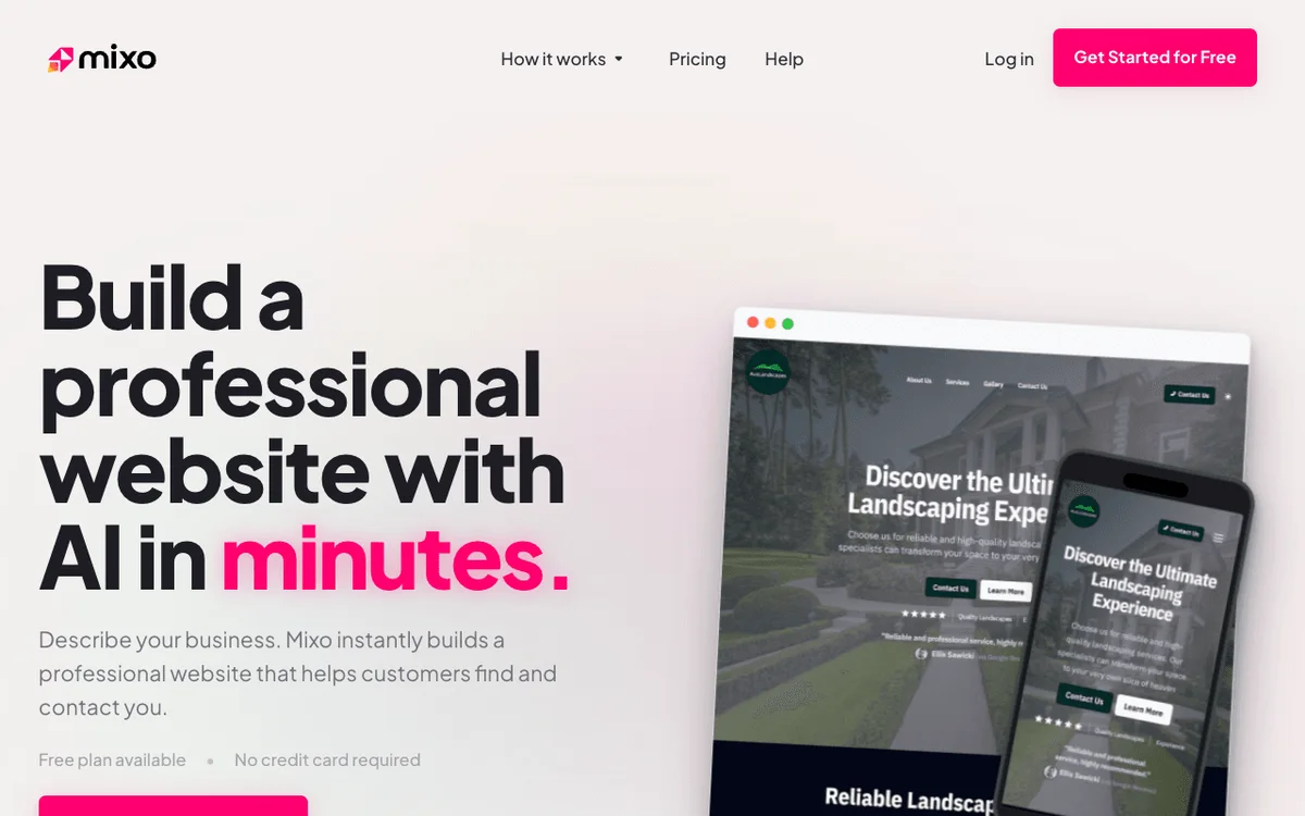 Mixo homepage
