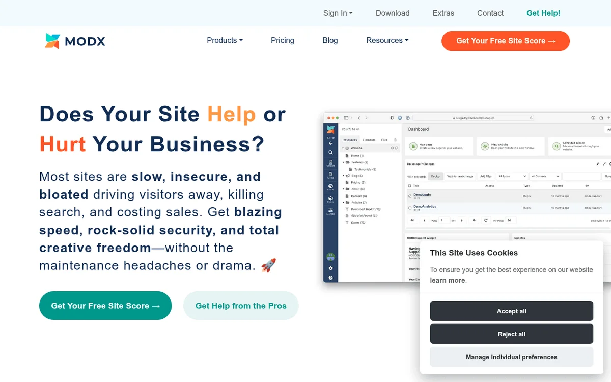 MODX homepage