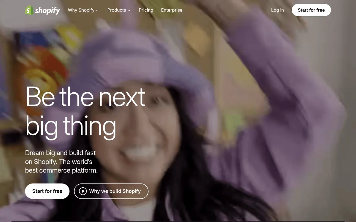 Shopify homepage