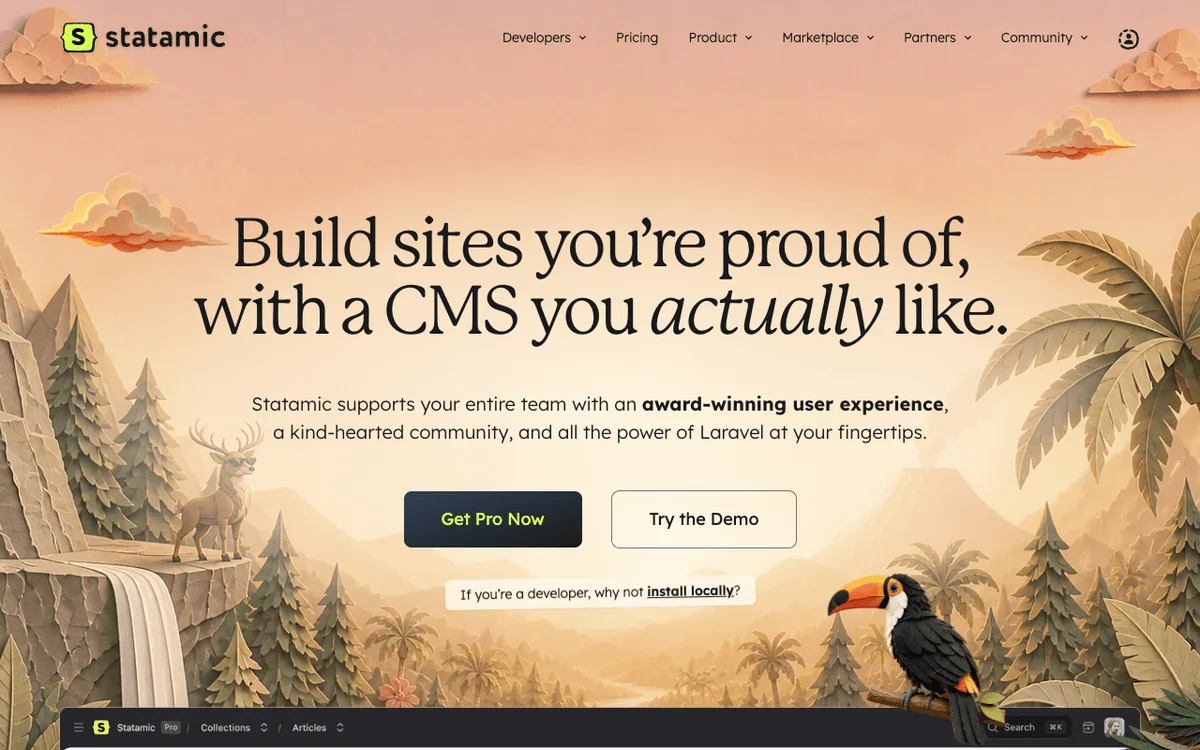 Statamic homepage