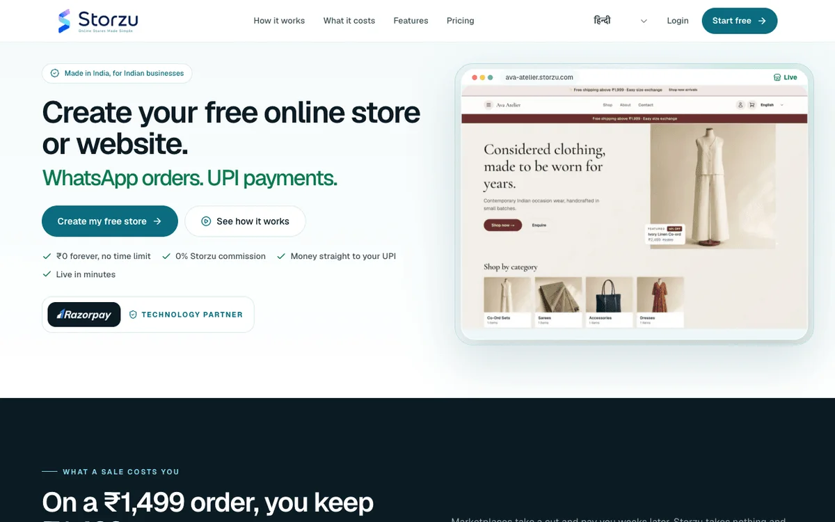 Storzu homepage