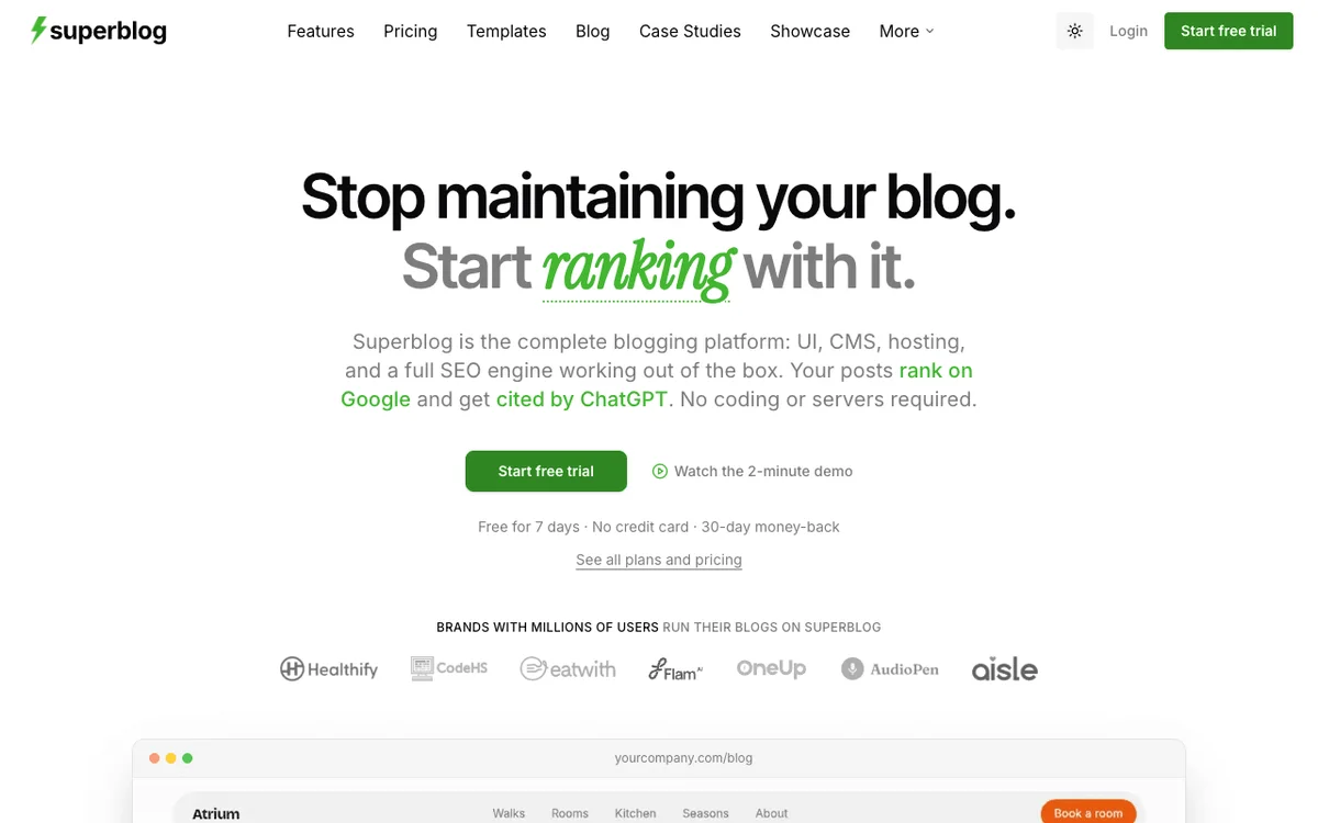 Superblog homepage