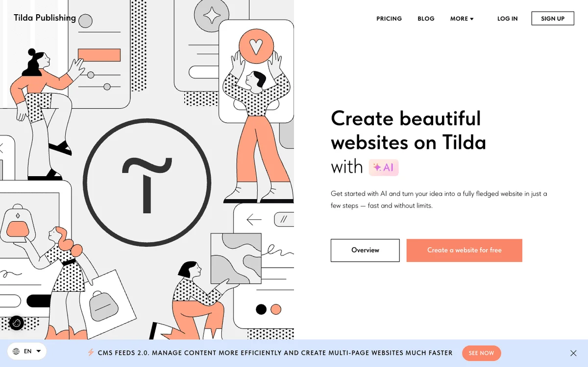 Tilda homepage at https://tilda.cc/ captured September 2026