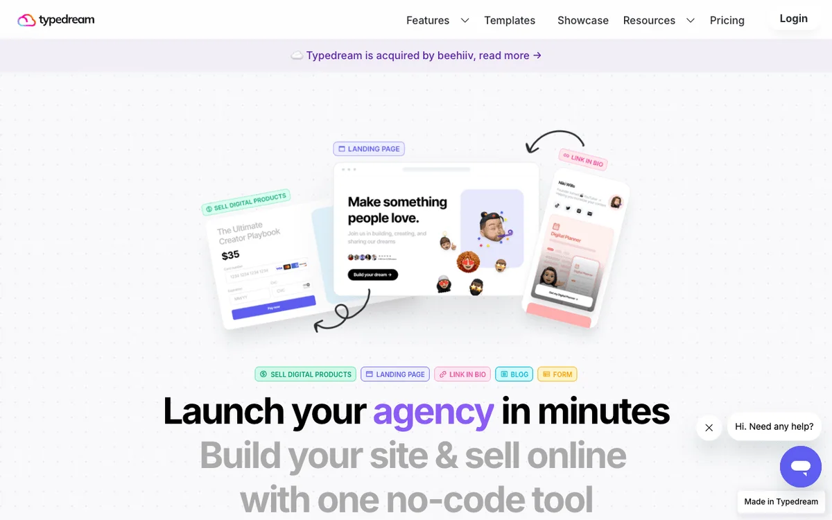 Typedream homepage