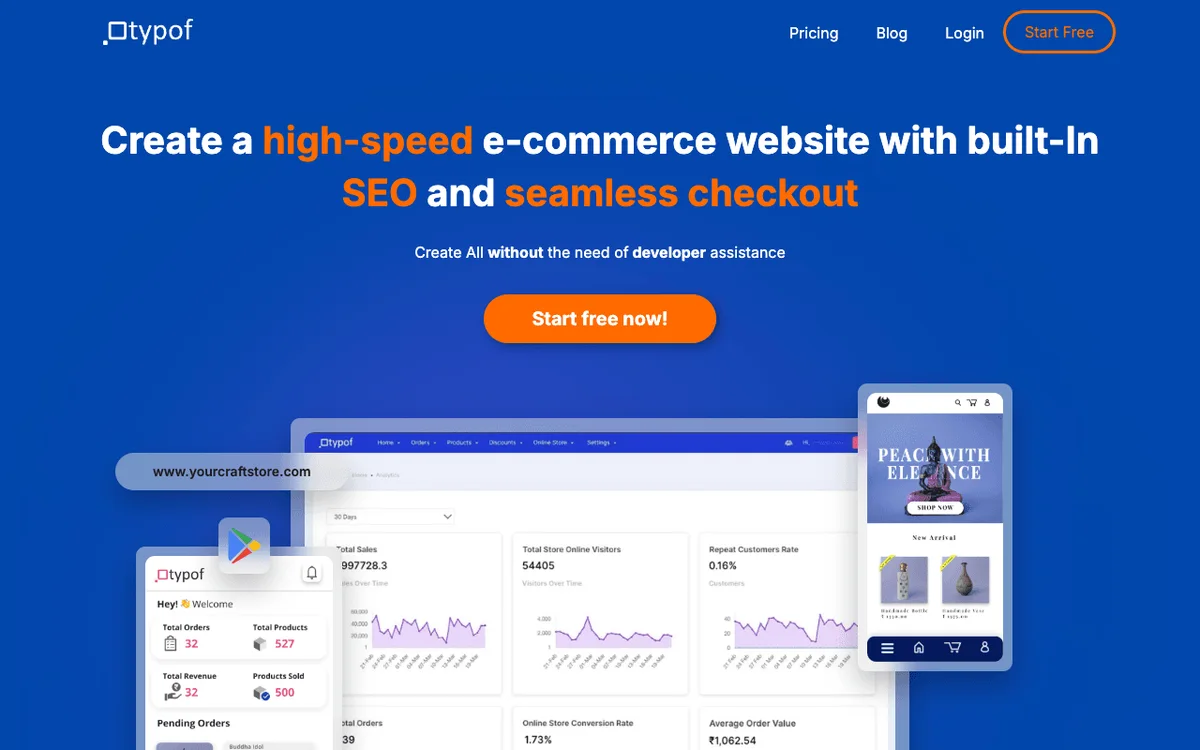 Typof homepage