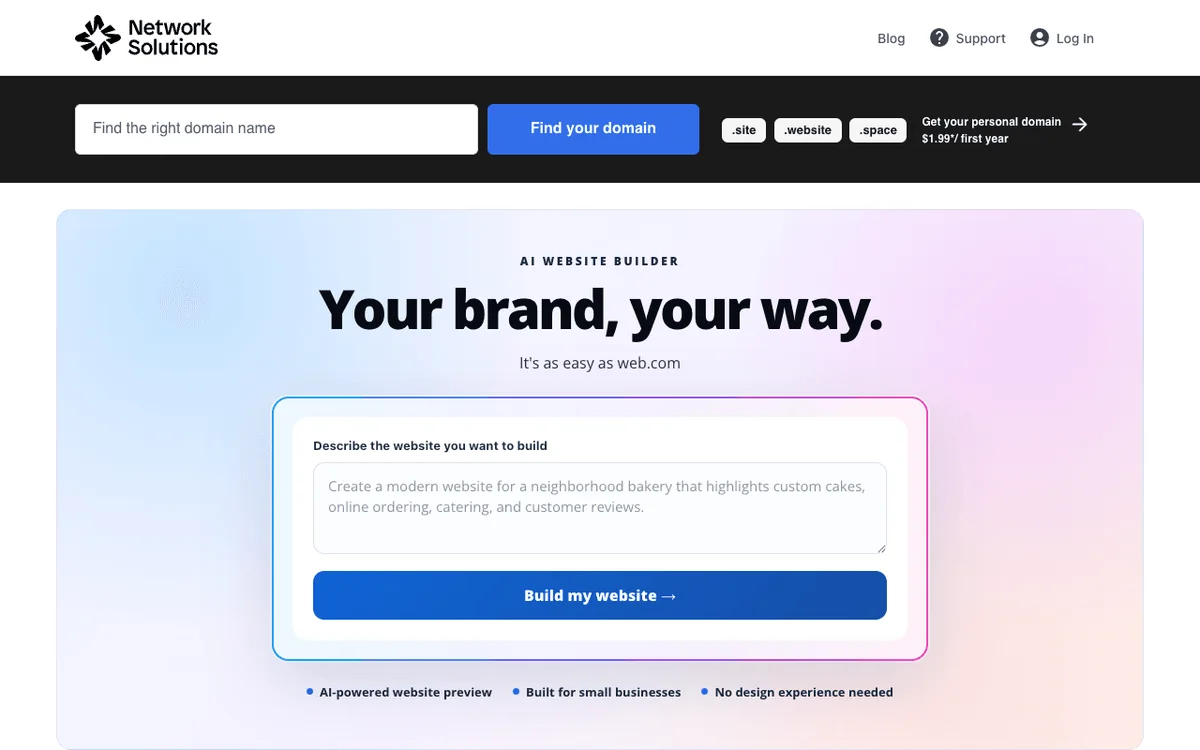 Web.com homepage