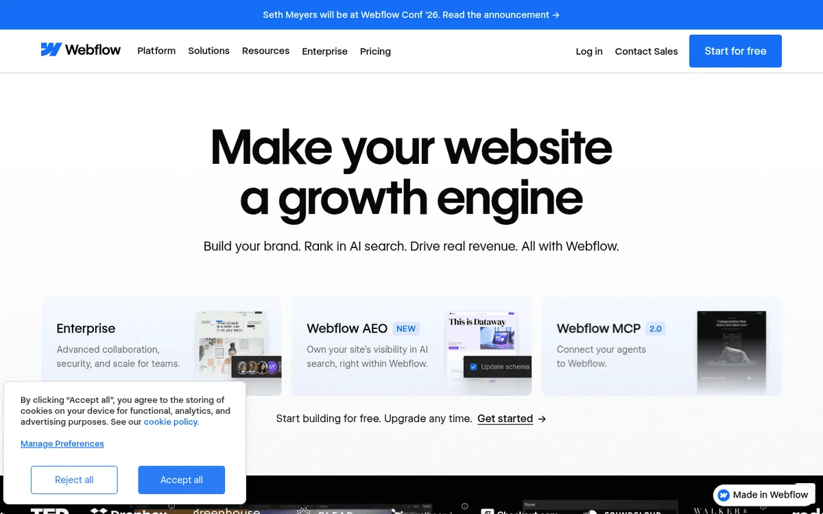 Webflow homepage