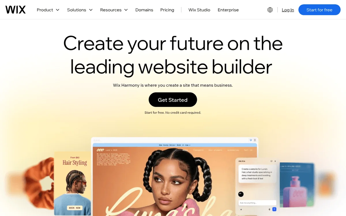 Wix homepage