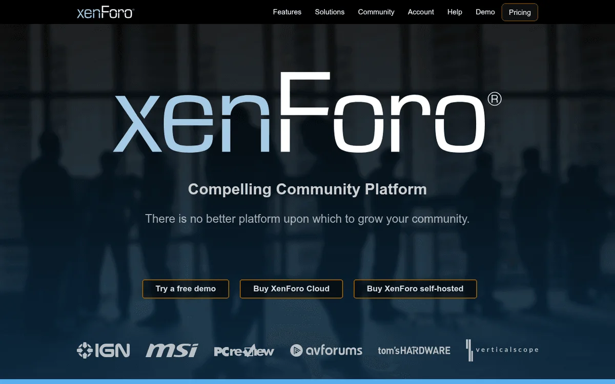 XenForo homepage