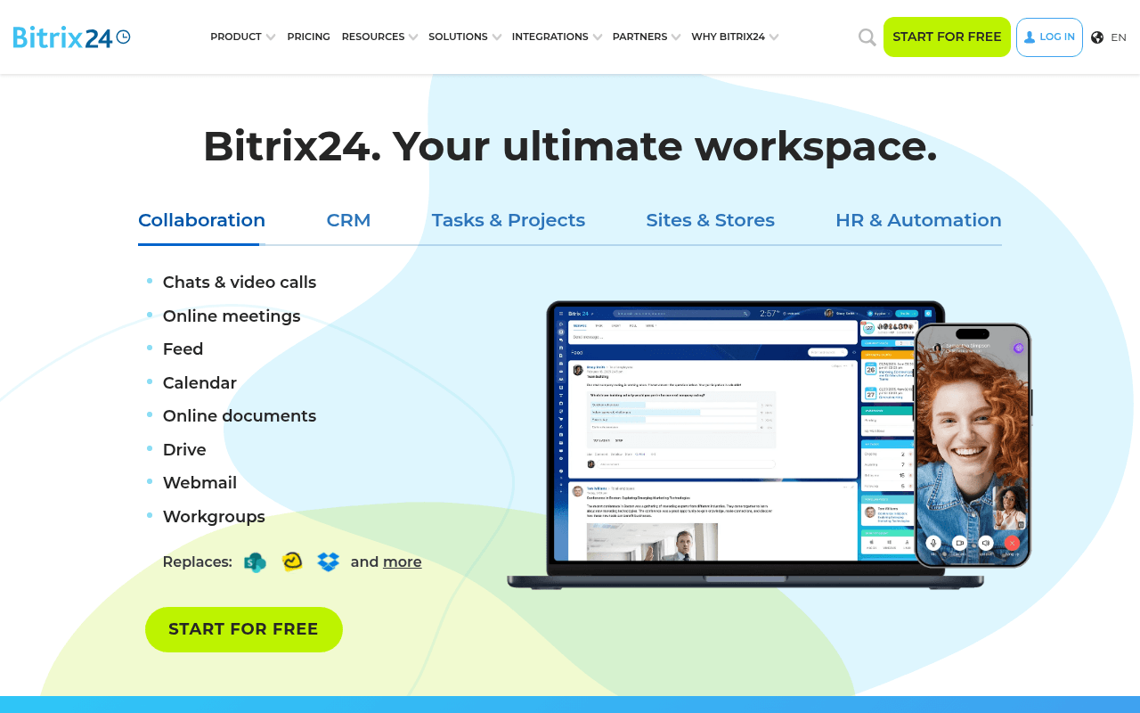 Bitrix24 homepage
