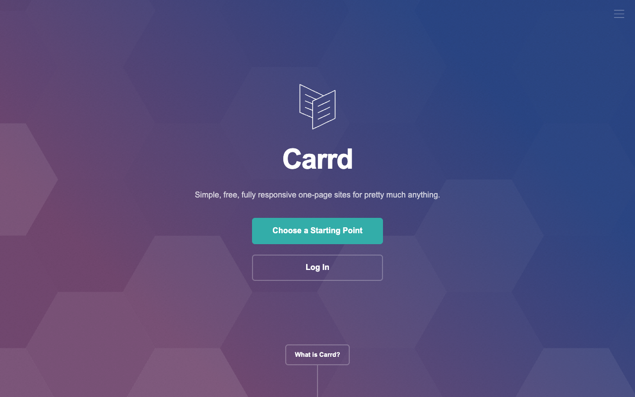 Carrd homepage