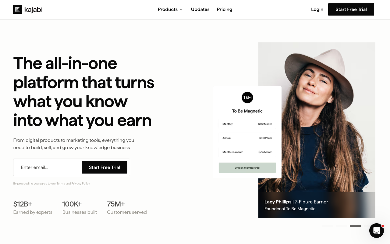 Kajabi homepage