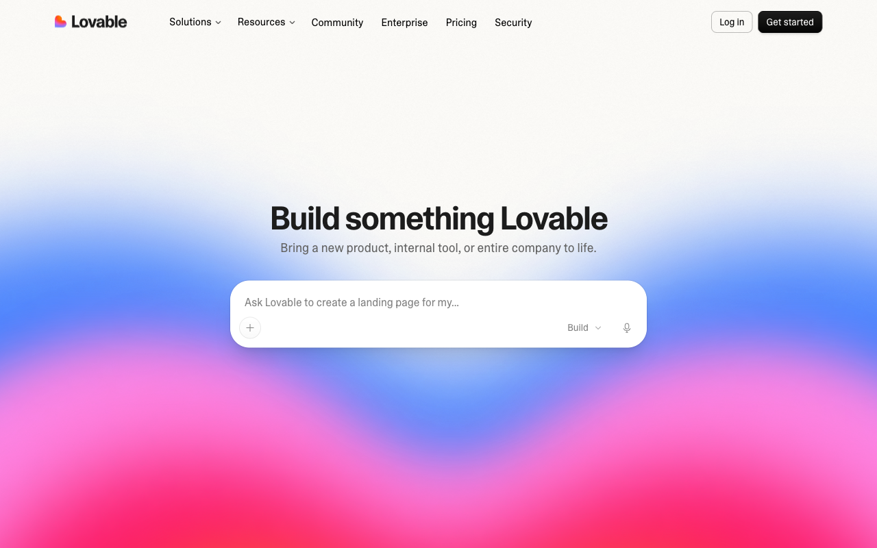 Lovable homepage