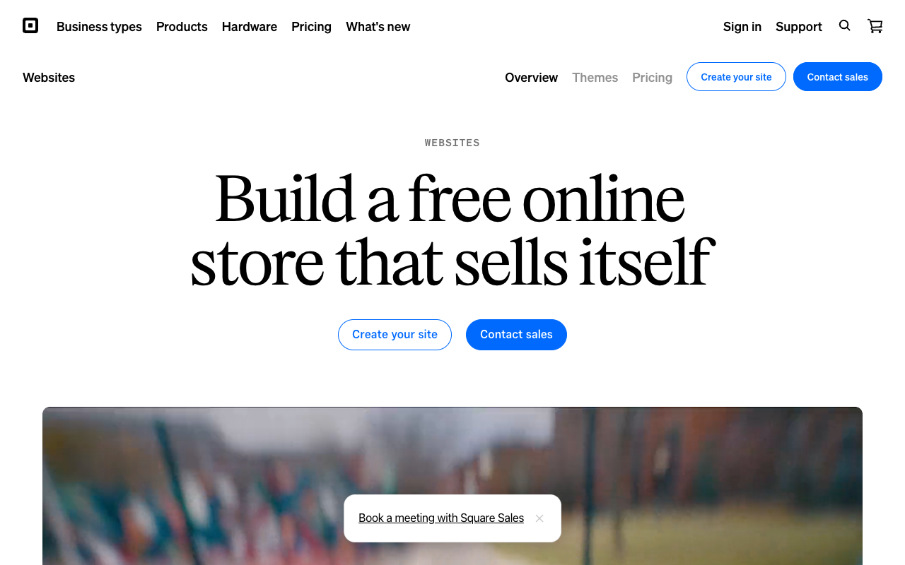 Square Online page