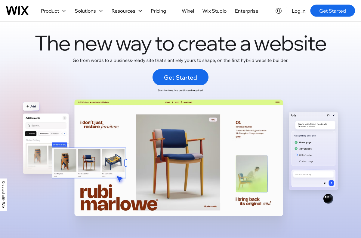 Wix homepage